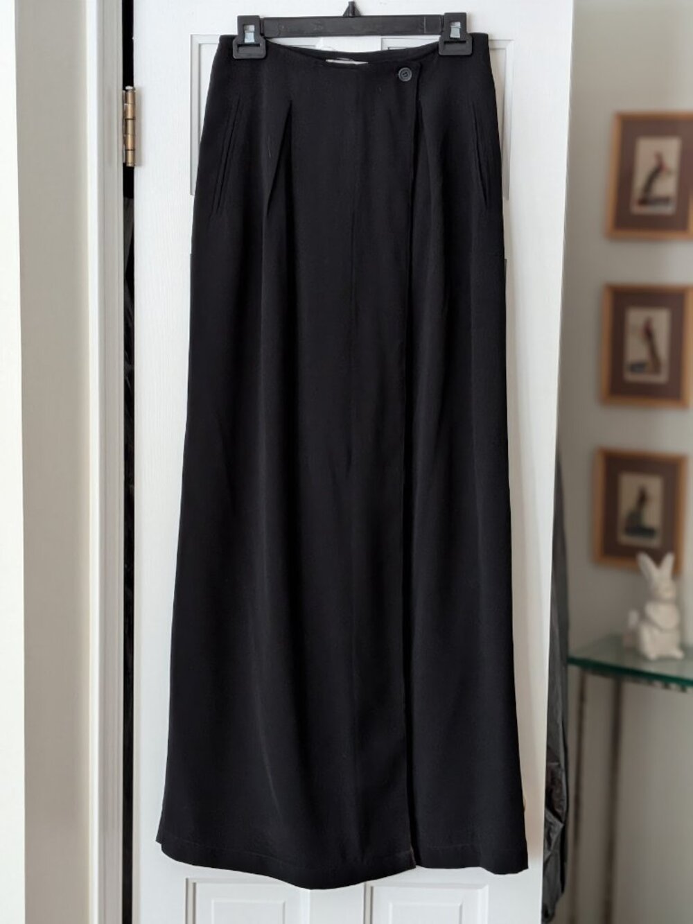 Ivan Grundahl Velvet Trim Duster Coat & Wide Leg Pants 2 Pc Suit Vintage - Picture 4 of 16